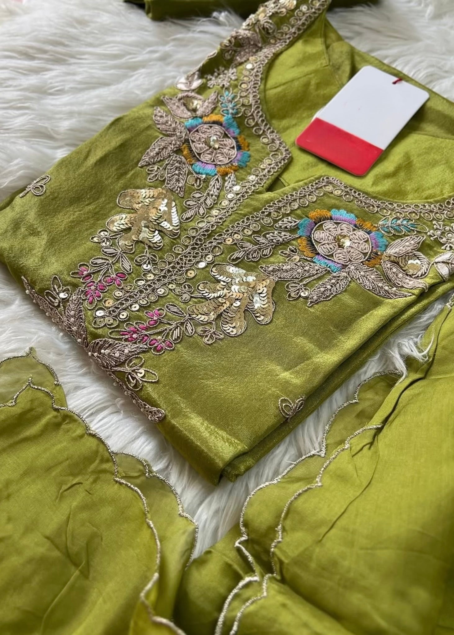 “HAYAT” Premium tissue silk stright kurti bottom with dupatta set