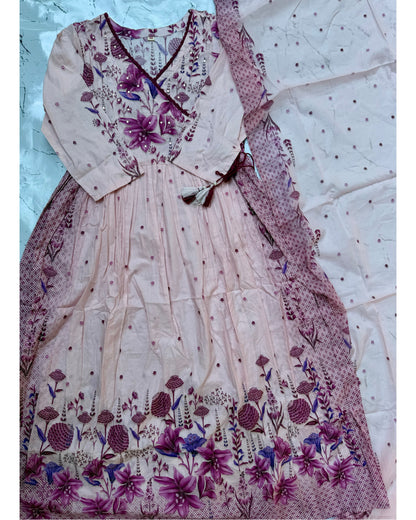 “Royal” Royal Blush mul cotton Anarkali Set