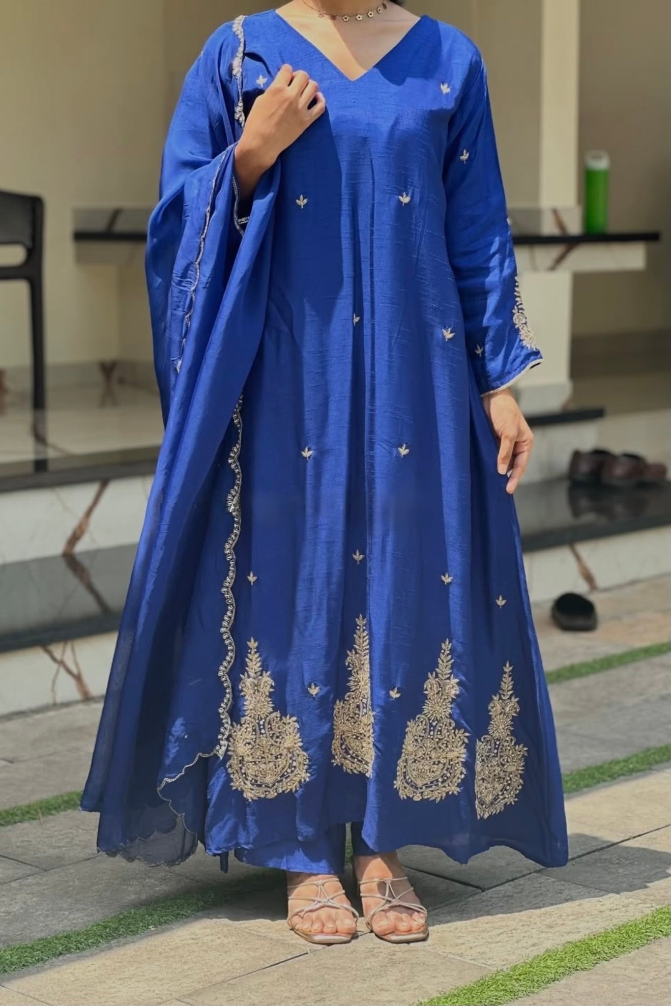 ✨”Aarti– Premium Dola Silk Heavy Anarkali Kurta Set