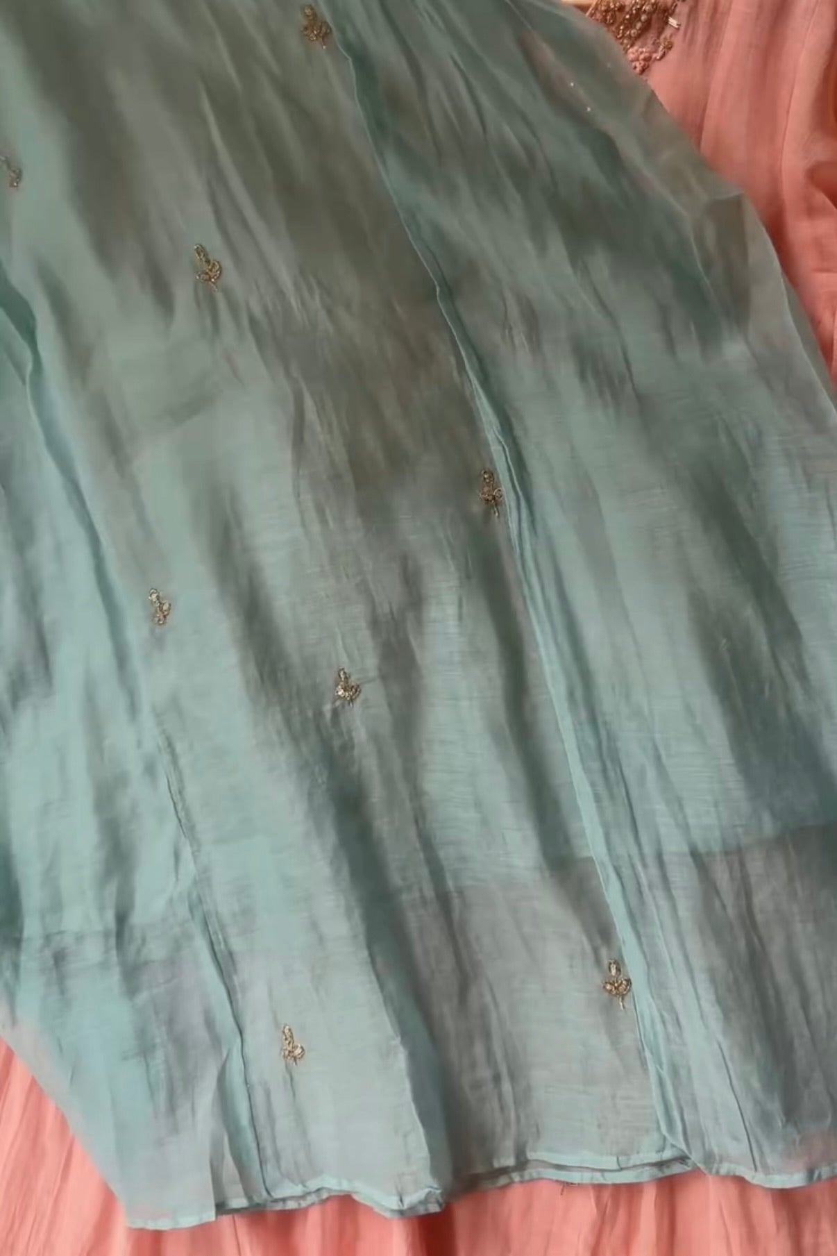 “Ziva” Pure Mul-Chanderi Party wear A Line suit set