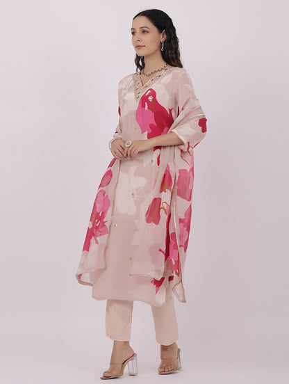 “Misty” Crepe Silk kurti bottom with dupatta set 🛍️